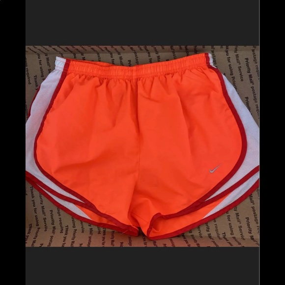 Nike Orange Multi-colored Dri-Fit Logo Shorts - Picture 1 of 5